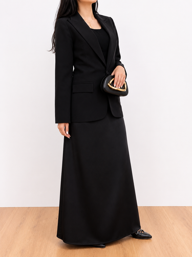 دامن ساتن زنانه ماکسی با رنگبندی